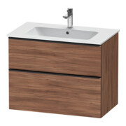 Duravit Meuble sous lavabo D-Neo 81x46,2 cm, noir/noisette N, 1 tiroir, 1 coulissant