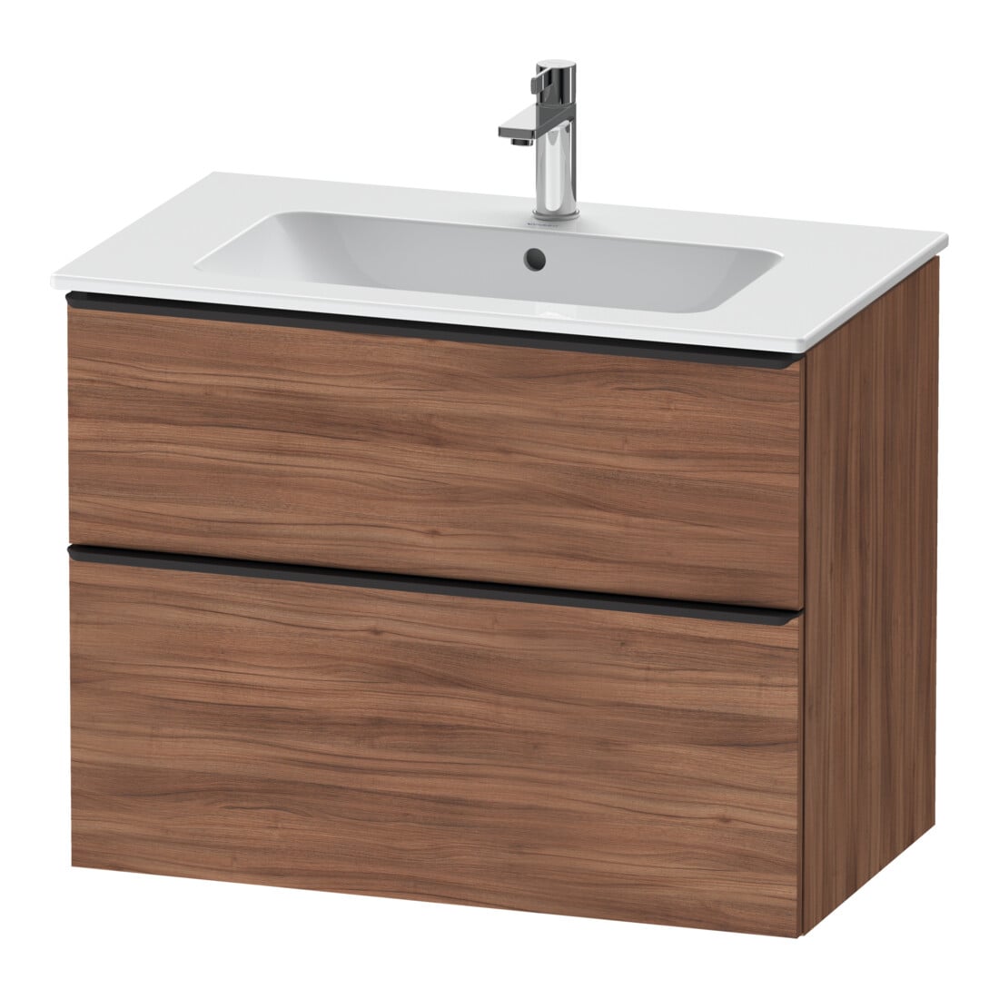 Duravit Meuble sous lavabo D-Neo 81x46,2 cm, noir/noisette N, 1 tiroir, 1 coulissant