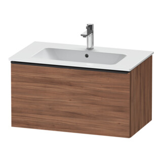 Duravit Meuble sous lavabo D-Neo 81x46,2 cm, noir/noisette naturel, 1 tiroir, suspendu