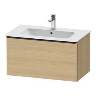 Duravit Meuble sous lavabo D-Neo 81x46,2 cm, noir/noyer, 1 tiroir, suspendu