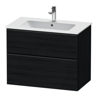 Duravit Meuble sous lavabo D-Neo 81x46,2 cm, noir/oeuf noir, 1 tiroir, 1 coulissant