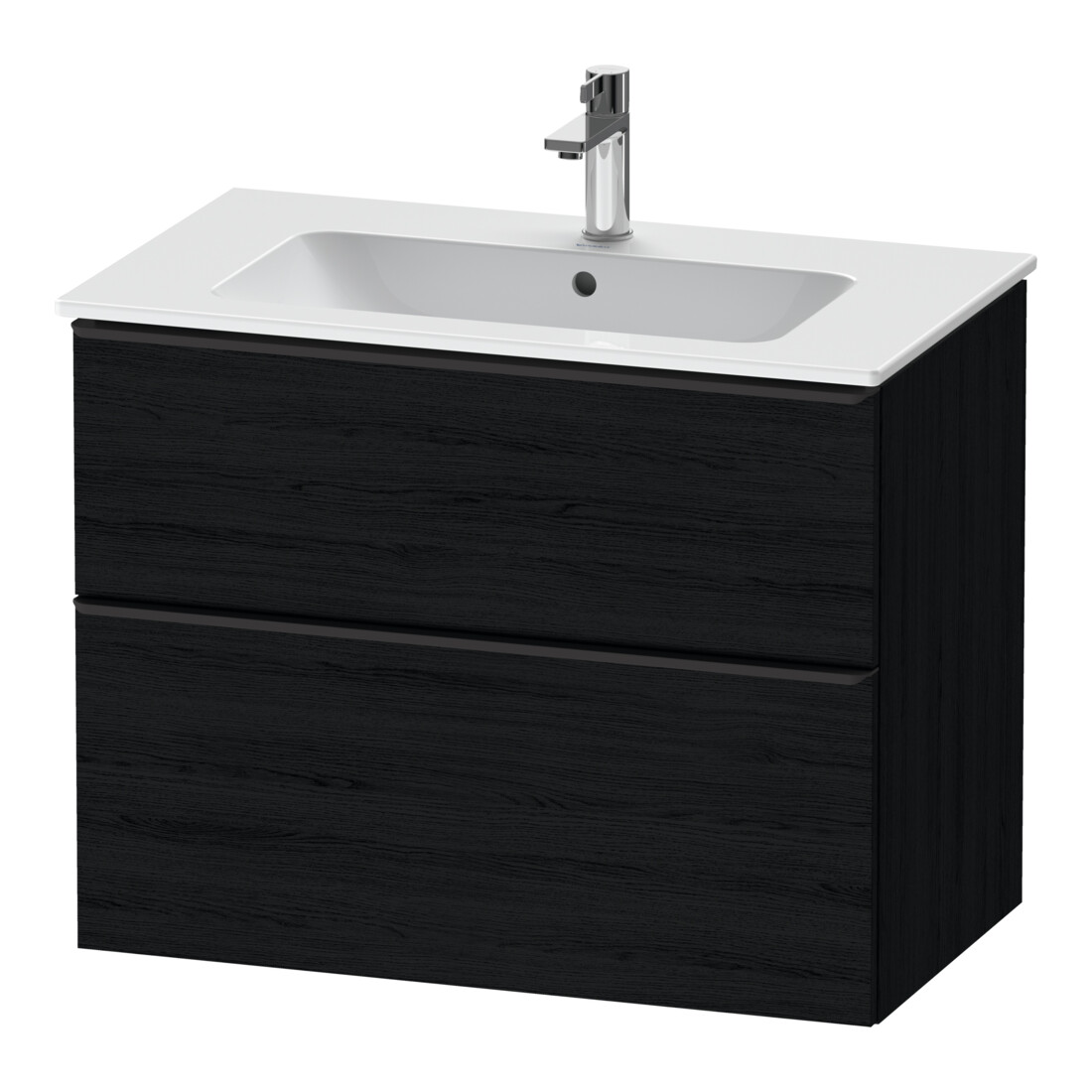 Duravit Meuble sous lavabo D-Neo 81x46,2 cm, noir/oeuf noir, 1 tiroir, 1 coulissant