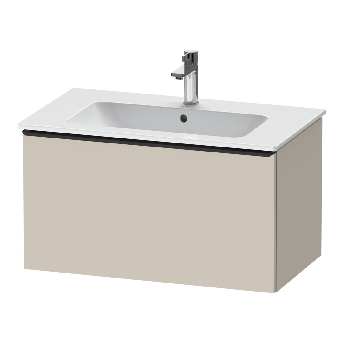 Duravit Meuble sous-lavabo D-Neo 81x46,2 cm, noir/taupe mat, 1 tiroir, suspendu