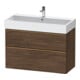 Duravit Meuble sous lavabo D-Neo 98,4x44,2 cm, blanc brillant/noyer, 1 porte, 1 tiroir-1