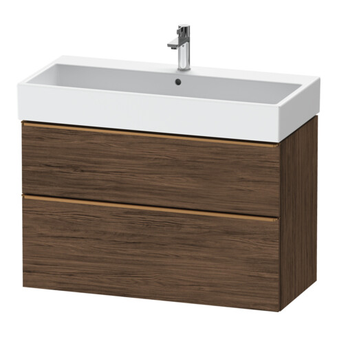 Duravit Meuble sous lavabo D-Neo 98,4x44,2 cm, blanc brillant/noyer, 1 porte, 1 tiroir