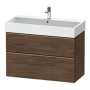 Duravit Meuble sous lavabo D-Neo 98,4x44,2 cm, blanc brillant/noyer, 1 porte, 1 tiroir