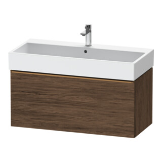 Duravit Meuble sous-lavabo D-Neo 98,4x44,2 cm, blanc brillant/Noyer, 1 tiroir, suspendu