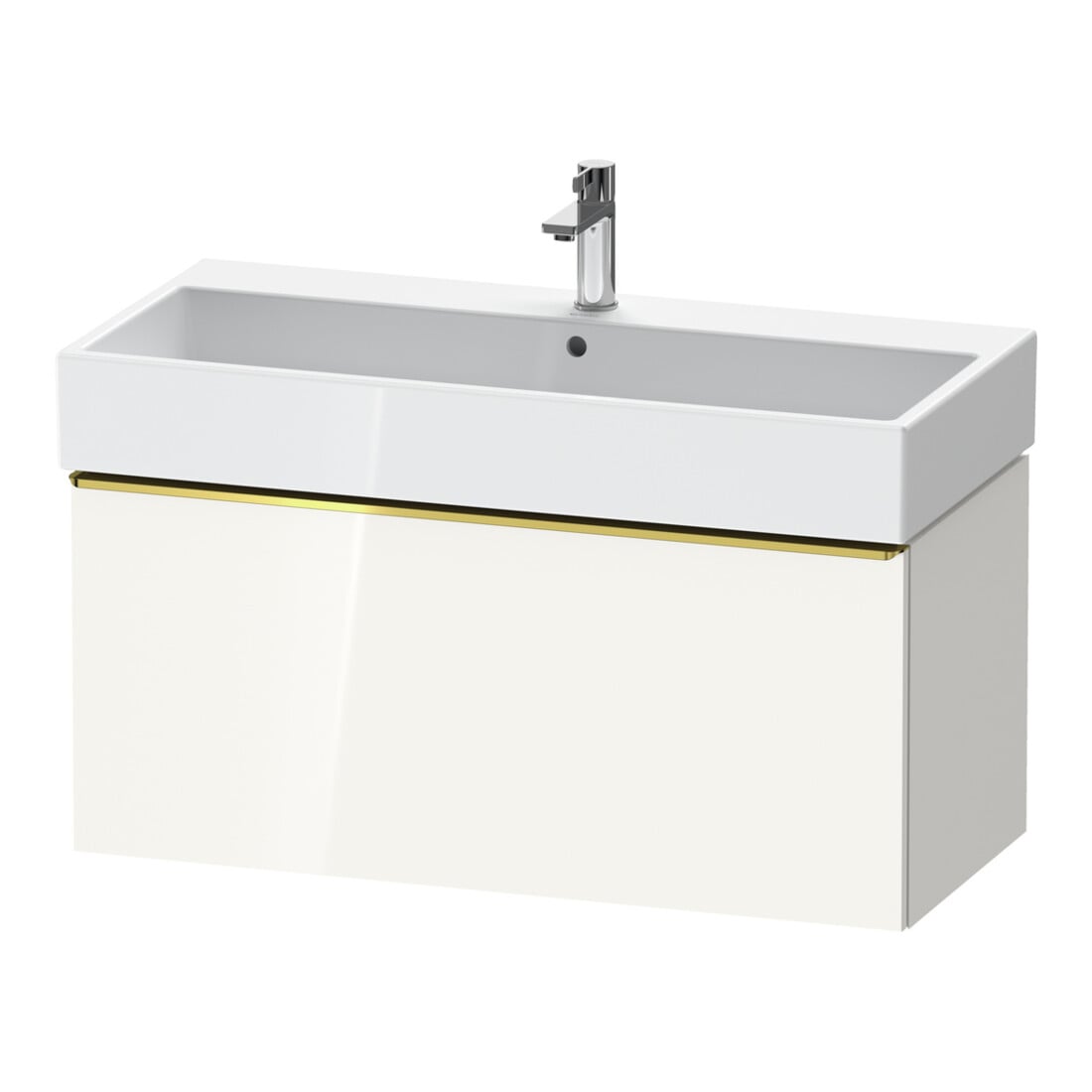 Duravit Meuble sous-lavabo D-Neo 98,4x44,2 cm, blanc poli/brillant, 1 tiroir, suspendu mural