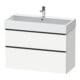 Duravit Meuble sous lavabo D-Neo 98,4x44,2 cm, noir/blanc mat, 1 tiroir, 1 coulissant-1
