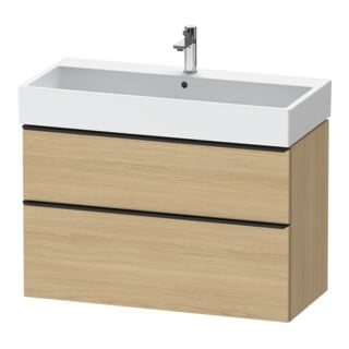 Duravit Meuble sous-lavabo D-Neo 98,4x44,2 cm, noir/œuf N, 1 tiroir, 1 coulissant
