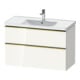 Duravit Meuble sous lavabo D-Neo 98,4x45,2 cm, blanc brillant, 1 porte, 1 tiroir-1