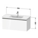 Duravit Meuble sous lavabo D-Neo 98,4x45,2 cm, ch/blc œuf, 1 tiroir, suspendu