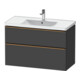 Duravit Meuble sous lavabo D-Neo 98,4x45,2 cm, gris, 1 tiroir, 1 porte-1