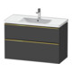 Duravit Meuble sous-lavabo D-Neo 98,4x45,2 cm, gris mat, 1 porte, 1 tiroir-1