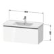 Duravit Meuble sous lavabo D-Neo 98,4x45,2 cm, gris perle/Taupe, 1 tiroir, suspendu