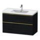Duravit Meuble sous-lavabo D-Neo 98,4x45,2 cm, gris poli/ivoire, 1 porte, 1 tiroir-1
