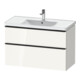 Duravit Meuble sous lavabo D-Neo 98,4x45,2 cm, noir/blanc, 1 tiroir, 1 coulissant-1
