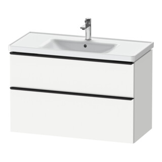Duravit Meuble sous lavabo D-Neo 98,4x45,2 cm, noir/blanc mat, 1 tiroir, 1 coulissant