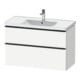 Duravit Meuble sous lavabo D-Neo 98,4x45,2 cm, noir/blanc mat, 1 tiroir, 1 coulissant-1