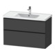 Duravit Meuble sous-lavabo D-Neo 98,4x45,2 cm, noir/Grap m, 1 porte, 1 tiroir-1