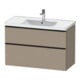Duravit Meuble sous lavabo D-Neo 98,4x45,2 cm, noir/lin, 1 porte, 1 tiroir-1