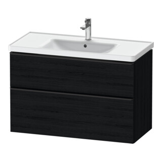 Duravit Meuble sous lavabo D-Neo 98,4x45,2 cm, noir/œuf, 1 tiroir, 1 coulissant