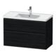 Duravit Meuble sous lavabo D-Neo 98,4x45,2 cm, noir/œuf, 1 tiroir, 1 coulissant-1