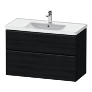 Duravit Meuble sous lavabo D-Neo 98,4x45,2 cm, noir/œuf, 1 tiroir, 1 coulissant