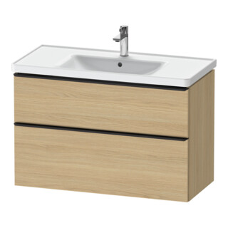 Duravit Meuble sous-lavabo D-Neo 98,4x45,2 cm, noir/œuf N, 1 tiroir, 1 coulissant