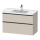 Duravit Meuble sous lavabo D-Neo 98,4x45,2 cm, noir/taupe mat, 1 porte, 1 tiroir-1