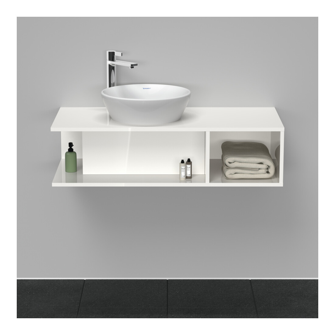 Duravit Meuble sous-lavabo D-Neo Compact 100x48 cm, blanc, 1 tiroir, 1 console, suspendu