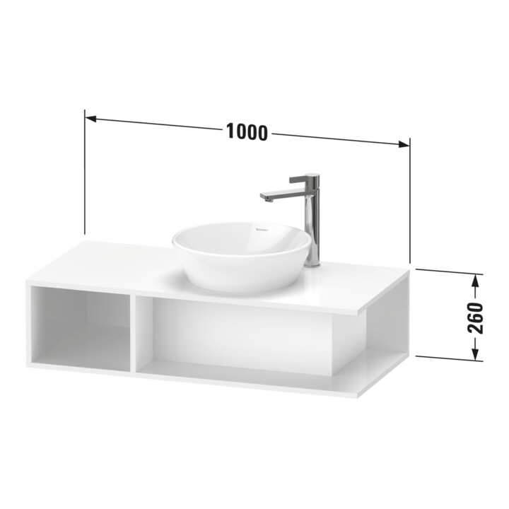 Duravit Meuble sous-lavabo D-Neo Compact 100x48 cm, E ma, 1 tiroir, 1 plan, suspendu