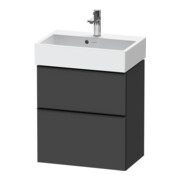 Duravit Meuble sous-lavabo D-Neo Compact 58,4x37,2 cm, 1 porte, 1 tiroir, blanc/Grap ma