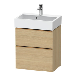 Duravit Meuble sous lavabo D-Neo Compact 58,4x37,2 cm, 1 porte, 1 tiroir, blanc mat/œuf naturel