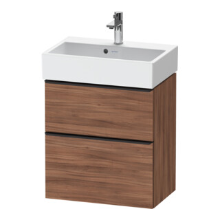Duravit Meuble sous lavabo D-Neo Compact 58,4x37,2 cm, 1 porte, 1 tiroir, blanc/noisette naturel