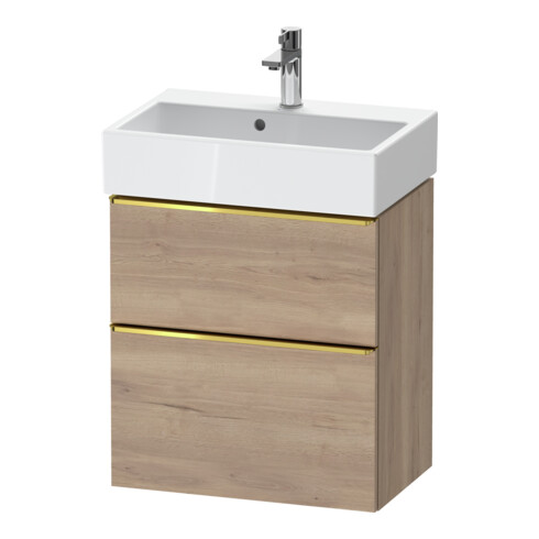 Duravit Meuble sous lavabo D-Neo Compact 58,4x37,2 cm, 1 porte, 1 tiroir, blanc poli/ébène mat