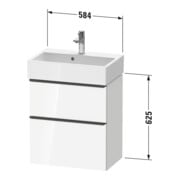 Duravit Meuble sous lavabo D-Neo Compact 58,4x37,2 cm, 1 porte, 1 tiroir, chr/blc hgl-4