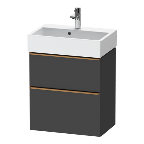 Duravit Meuble sous-lavabo D-Neo Compact 58,4x37,2 cm, 1 porte, 1 tiroir, gris mat