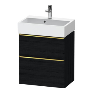 Duravit Meuble sous lavabo D-Neo Compact 58,4x37,2 cm, 1 tiroir, 1 porte, blanc brillant/œuf noir