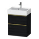 Duravit Meuble sous lavabo D-Neo Compact 58,4x37,2 cm, 1 tiroir, 1 porte, blanc brillant/œuf noir-1