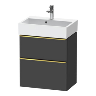 Duravit Meuble sous-lavabo D-Neo Compact 58,4x37,2 cm, 1 tiroir, 1 porte, gris pâle/graphite mat