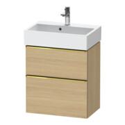 Duravit Meuble sous-lavabo D-Neo Compact 58,4x37,2 cm, 1 tiroir, 1 porte, gris poli/Oeuf naturel