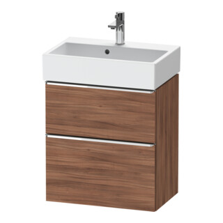 Duravit Meuble sous-lavabo D-Neo Compact 58,4x37,2xcm, 1 tiroir, 1 porte, chr/noisette nat.