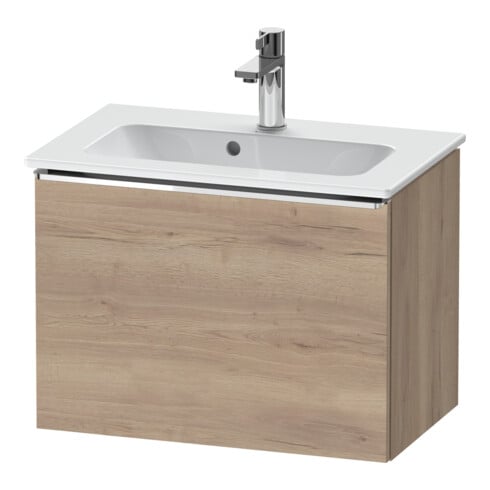Duravit Meuble sous-lavabo D-Neo Compact 61x37,2, chr/chêne marbré, 1 tiroir, suspendu