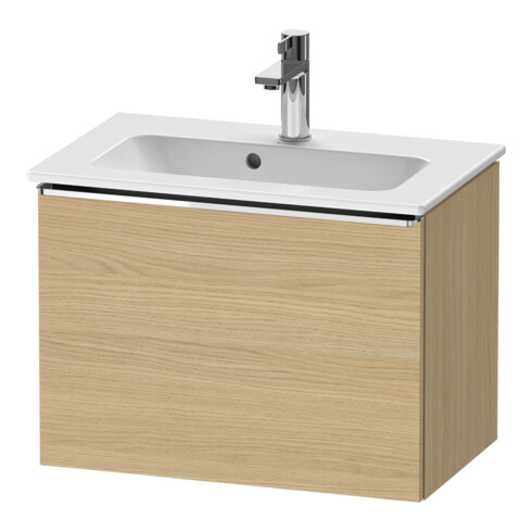 Duravit Meuble sous-lavabo D-Neo Compact 61x37,2, chr/chêne naturel, 1 tiroir, suspendu