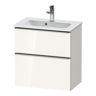Duravit Meuble sous-lavabo D-Neo Compact 61x37,2 cm, blanc/gris, 1 porte, 1 tiroir, suspendu
