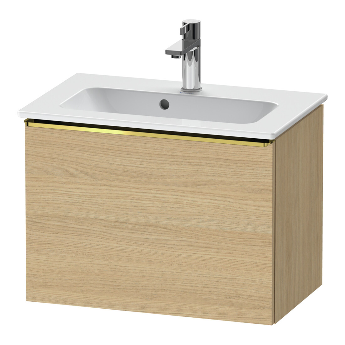 Duravit Meuble sous lavabo D-Neo Compact 61x37,2 cm, chêne naturel, 1 tiroir, suspendu