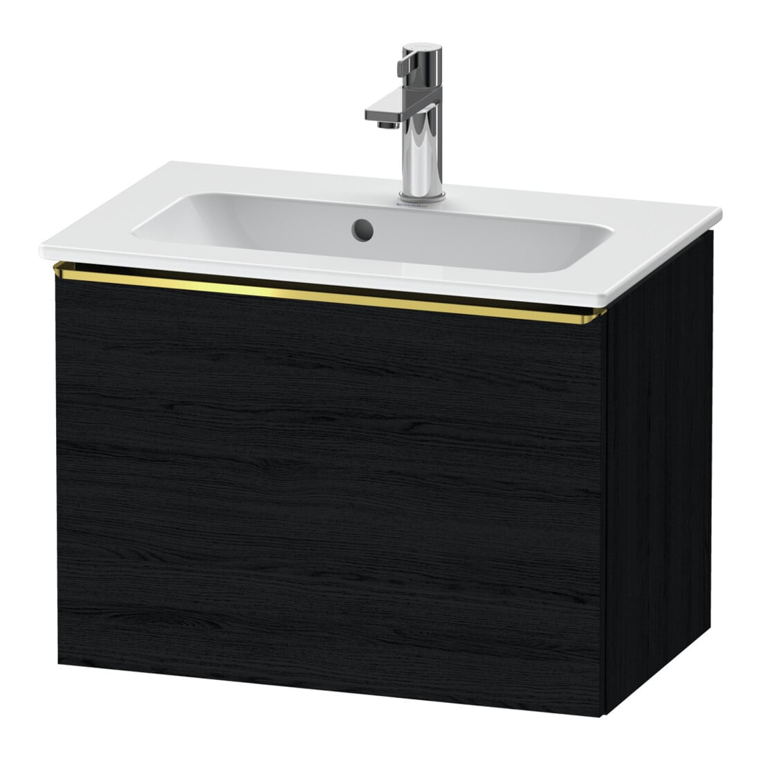 Duravit Meuble sous-lavabo D-Neo Compact 61x37,2 cm, chêne noir, 1 tiroir, suspendu