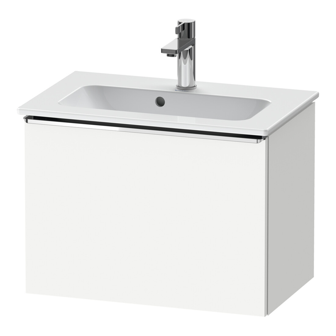 Duravit Meuble sous-lavabo D-Neo Compact 61x37,2 cm, chr/blc, 1 tiroir, suspendu