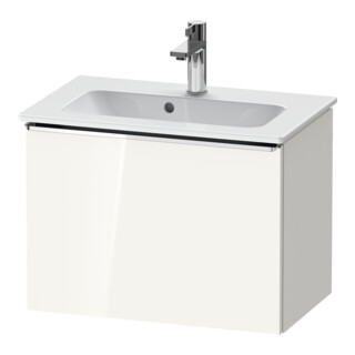 Duravit Meuble sous-lavabo D-Neo Compact 61x37,2 cm, chr/blc hgl, 1 tiroir, suspendu